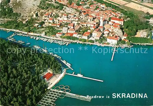 AK / Ansichtskarte Skradin Hafen Altstadt Fliegeraufnahme skradin