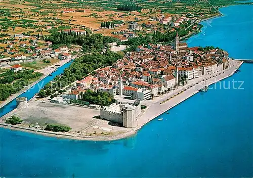 AK / Ansichtskarte Trogir_Trau Altstadt Burg Fliegeraufnahme Trogir Trau
