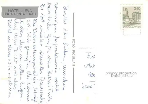 AK / Ansichtskarte Rab_Croatia Hotel Eva Suha Punta Badestrand Rab_Croatia