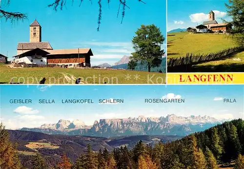 AK / Ansichtskarte Jenesien_Bozen Gasthaus Langfenn Kirche Alpenpanorama Jenesien Bozen