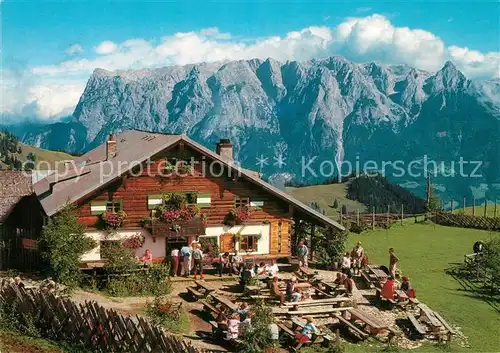 AK / Ansichtskarte Muehlbach_Hochkoenig Schutzhuette Mitterfeldalm Terrasse Alpenpanorama Muehlbach Hochkoenig