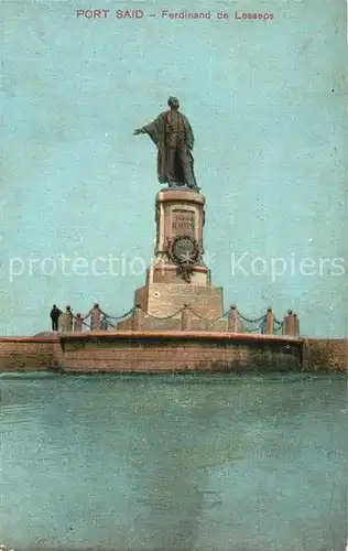 AK / Ansichtskarte Port_Said Denkmal Ferdinand de Lesseps Port_Said