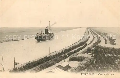AK / Ansichtskarte Port_Said Suez Kanal Frachtschiff Port_Said