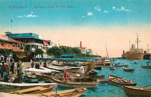 AK / Ansichtskarte Port_Said Panorama vom Quai Hafen Schiffe Port_Said