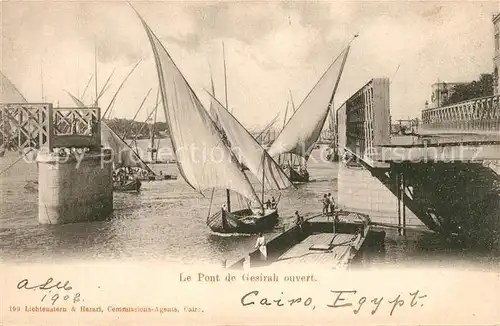 AK / Ansichtskarte Cairo_Egypt Dreh Bruecke von Gesirah Cairo Egypt