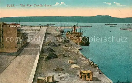 AK / Ansichtskarte Port_Tewfik Hafenanlagen Frachtschiff Port Tewfik