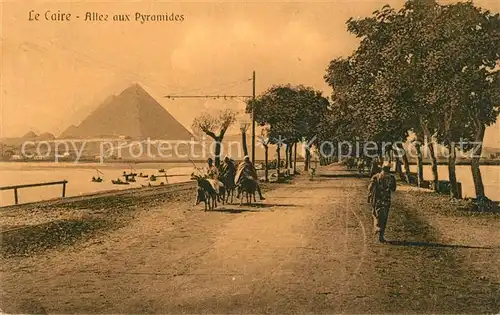 AK / Ansichtskarte Caire_Aegypten_Le Weg zur Pyramide Caire_Aegypten_Le