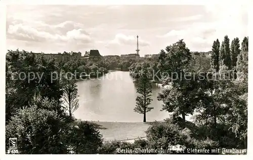 AK / Ansichtskarte Charlottenburg Lietzensee mit Funkturm Charlottenburg