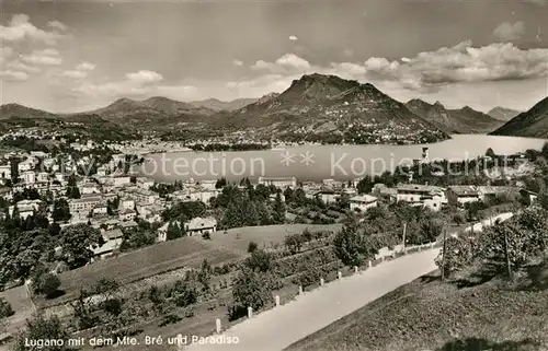 AK / Ansichtskarte Lugano_Lago_di_Lugano Panorama Luganersee Monte Bre und Paradiso Lugano_Lago_di_Lugano