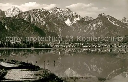 AK / Ansichtskarte Forggensee_Schwangau Blick ueber den See Alpenpanorama Forggensee Schwangau