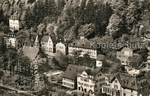 AK / Ansichtskarte Calw Spoehrer Schule Fliegeraufnahme Calw