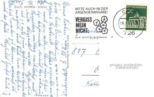 AK / Ansichtskarte Calw Spoehrer Schule Fliegeraufnahme Calw