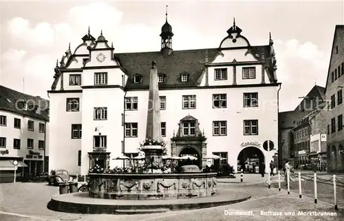 AK / Ansichtskarte Darmstadt Rathaus Marktbrunnen Darmstadt