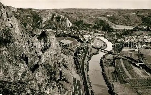 AK / Ansichtskarte Bad_Muenster_Stein_Ebernburg Panorma Blick von der Bastei Bad_Muenster