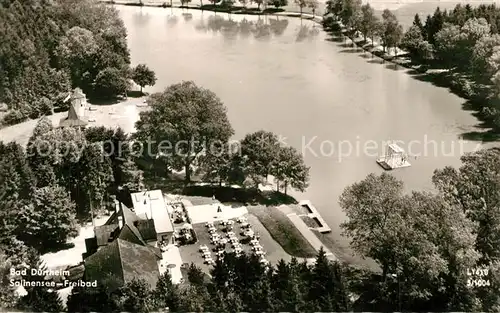 AK / Ansichtskarte Bad_Duerrheim Salinensee Freibad Fliegeraufnahme Bad_Duerrheim