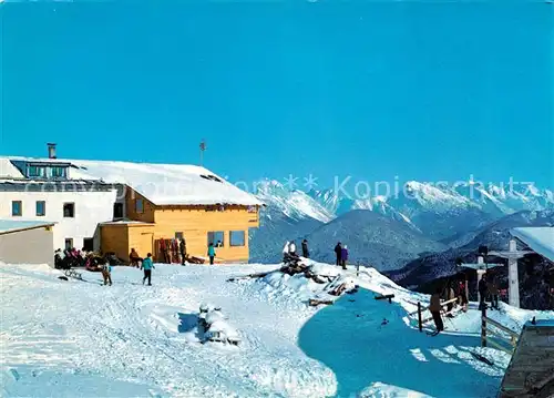 AK / Ansichtskarte Oberleutasch Mundelift Bergstation und Rauthhuette mit Karwendel Oberleutasch