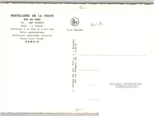 AK / Ansichtskarte Hamoir Hostellerie de la Poste Hamoir