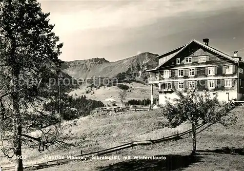 AK / Ansichtskarte Sibratsgfaell_Vorarlberg Pension Mannel Winterstaude Sibratsgfaell Vorarlberg