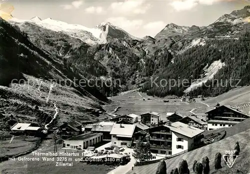 AK / Ansichtskarte Hintertux_Zillertal Thermalbad mit Gefrorene Wand und Olperer  Hintertux_Zillertal