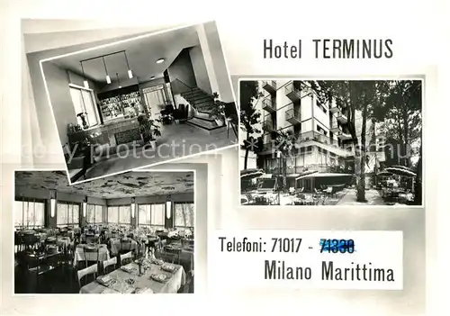AK / Ansichtskarte Milano_Marittima Hotel Terminus Foyer Speisesaal Milano_Marittima