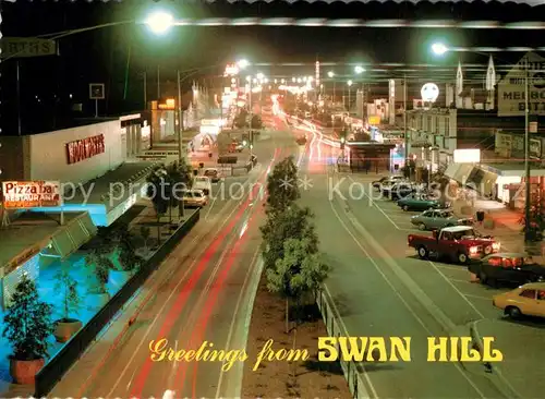 AK / Ansichtskarte Swan_Hill Night time scene of Campbell Street Swan_Hill