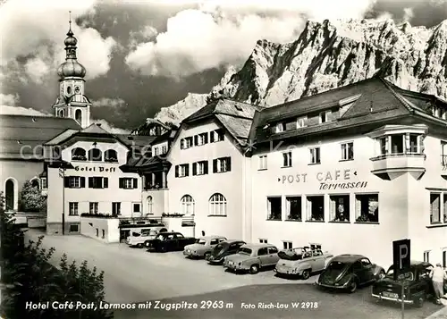 AK / Ansichtskarte Lermoos_Tirol Hotel Cafe Post Zugspitze Lermoos Tirol