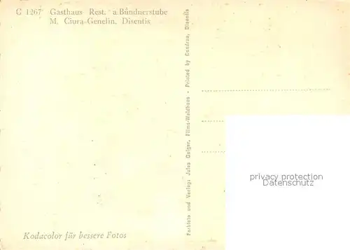 AK / Ansichtskarte Disentis_GR Restaurant Buendner Stube Disentis GR