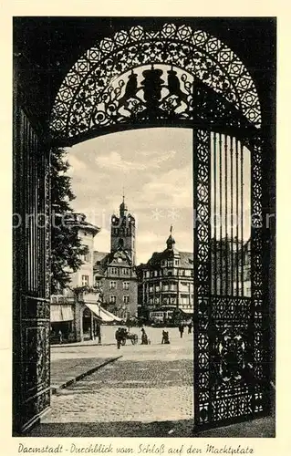 AK / Ansichtskarte Darmstadt Durchblick vom Schloss auf den Marktplatz Darmstadt