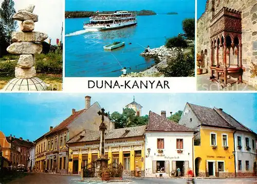 AK / Ansichtskarte Dunakanyar Motiv Innenstadt Dampfer auf der Donau Dunakanyar