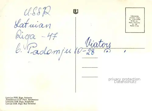 AK / Ansichtskarte Riga_Lettland Bus Bahnhof Riga_Lettland