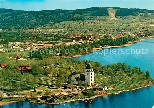 AK / Ansichtskarte Dalarna Flygbild oever Raettviks Kyrka Dalarna