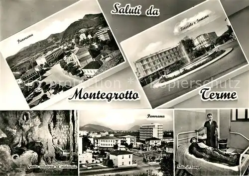 AK / Ansichtskarte Montegrotto_Terme Panorama Piazzale e Fontana Grotta Fango Montegrotto Terme
