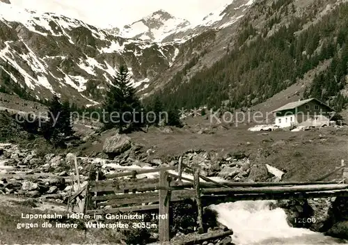 AK / Ansichtskarte Gschnitz_Tirol Laponesalm im Gschnitztal gegen Wetterspitze Wettersteingebirge Gebirgsbach Gschnitz Tirol