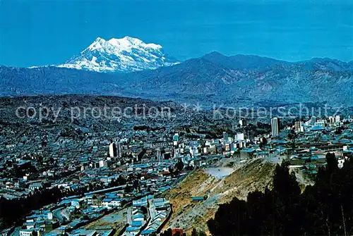 AK / Ansichtskarte La_Paz_Bolivia Vista panoramica con Monte Illimani Cordillera de los Andes La_Paz_Bolivia