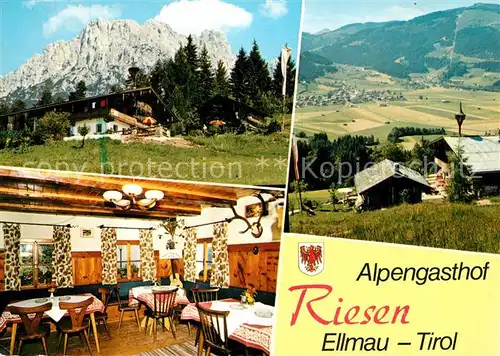 AK / Ansichtskarte Ellmau_Tirol Alpengasthof Riesen Landschaftspanorama Alpen Ellmau Tirol