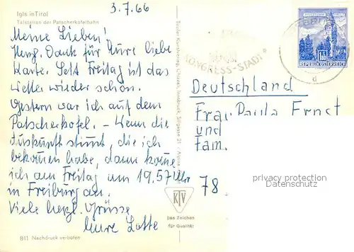 AK / Ansichtskarte Igls_Tirol Talstation der Patscherkofelbahn Igls_Tirol