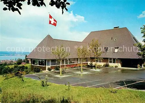 AK / Ansichtskarte Fruthwilen Hotel Restaurant Haldenhof Schweizer Flagge Fruthwilen