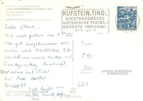 AK / Ansichtskarte Niederndorf_Kufstein Fliegeraufnahme mit Kaisergebirge Niederndorf_Kufstein