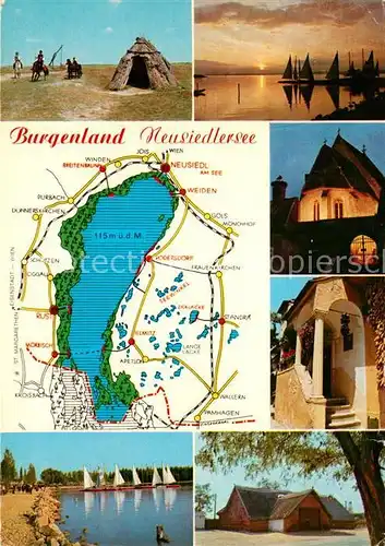AK / Ansichtskarte Burgenland_Oesterreich Neusiedlersee Pusztastimmungen Marienkapelle Saeulenhoefe Fischerkirche Weinschenke Puszta Scheune Burgenland_Oesterreich
