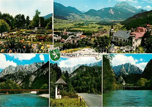 AK / Ansichtskarte Admont_Steiermark Stiftshof Rosarium mit Gr Buchstein im Schloss Roethelstein Admont_Steiermark