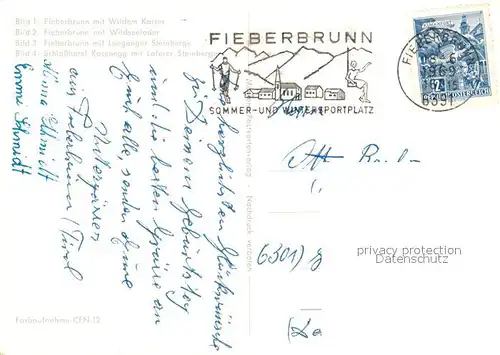AK / Ansichtskarte Fieberbrunn_Tirol mit Wildem Kaiser Wildseeloder Leoganger Steinberge und Schlosshotel Rosenegg Fieberbrunn Tirol