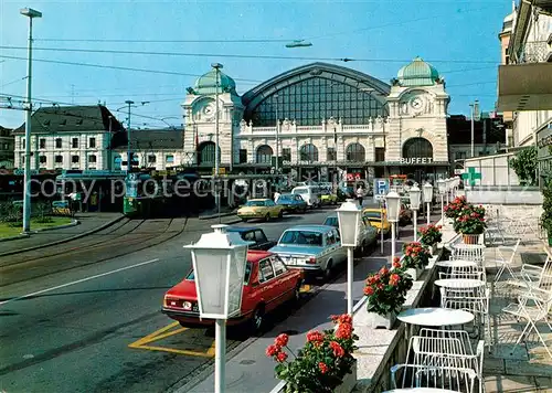 AK / Ansichtskarte Basel_BS Centralbahnplatz mit Bahnhofsgebaeude SBB Basel_BS