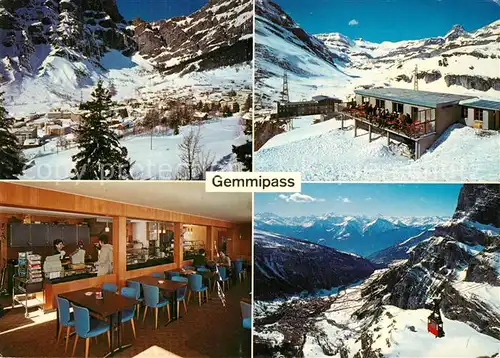AK / Ansichtskarte Leukerbad Gemmipass Wildstrubel Restaurant Luftseilbahn Leukerbad