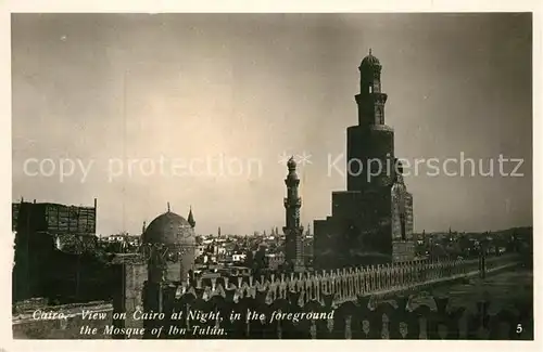 AK / Ansichtskarte Cairo_Egypt Nachtaufnahme Moschee Ibu Tulun Cairo Egypt
