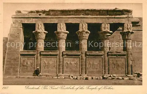 AK / Ansichtskarte Dendera Great Vestibuele Temple of Hather Dendera