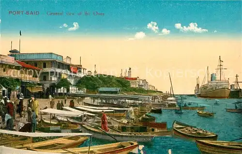 AK / Ansichtskarte Port_Said Panorama Hafen Ufer Port_Said