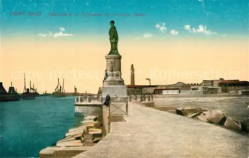 AK / Ansichtskarte Port_Said Monument Ferdinand  Lesseps Statue Port_Said