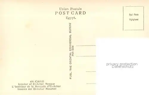 AK / Ansichtskarte Cairo_Egypt El Azhar Moschee Cairo Egypt