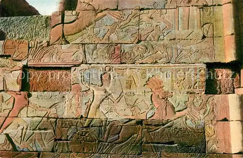 AK / Ansichtskarte Karnak_Egypt Grosser Tempel Ammon Bas Reliefs Karnak Egypt