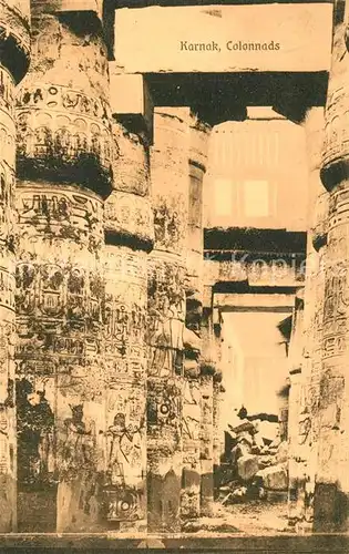 AK / Ansichtskarte Karnak_Egypt Colonnaden Karnak Egypt